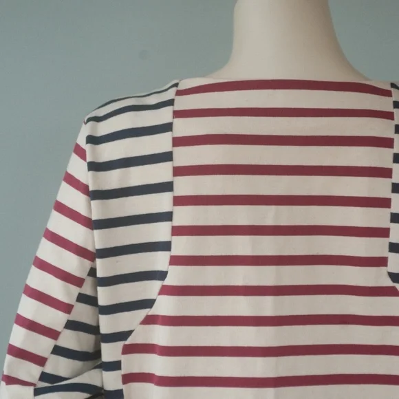 Sophie Hulme Burgundy Stripe Nautical Breton Top - Picture 10 of 10